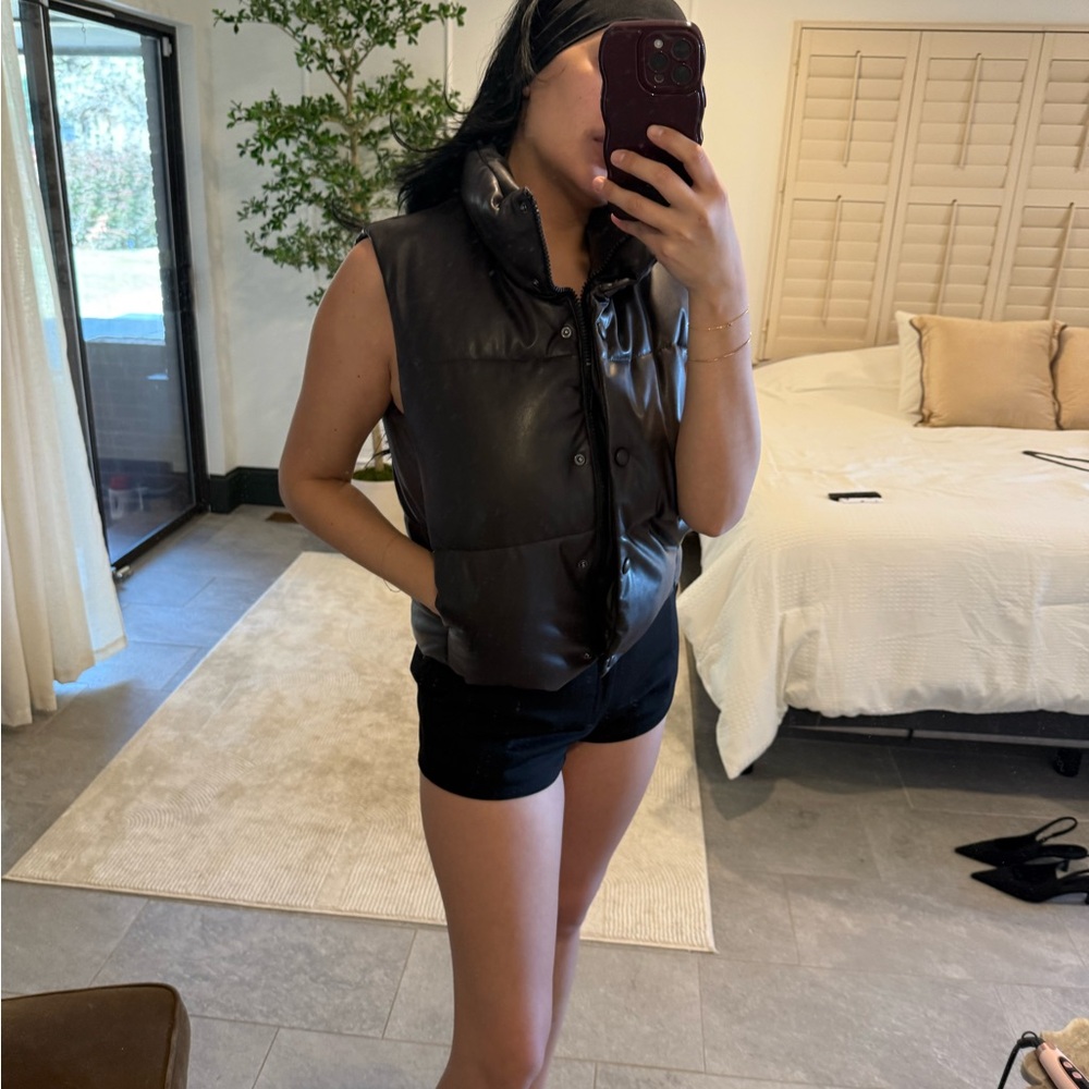 Zara Dark Brown Puffer Vest